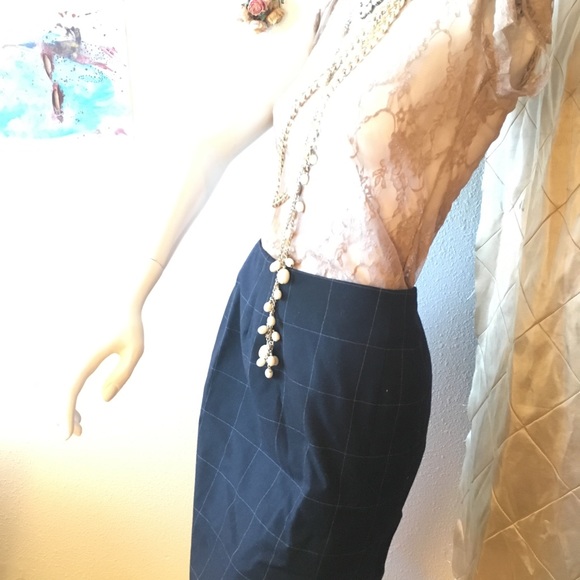 💍 Vintage Embassy Row Pure New Wool Mid Skirt U4 - Picture 5 of 8